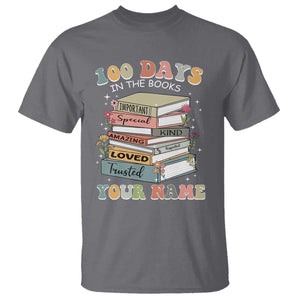 Personalized 100 Days In The Books T Shirt Custom Name Mr Mrs Teachers 100th Days Of School TS11 Charcoal Print Your Wear