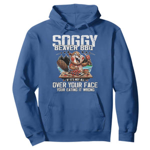 Funny Beaver Grilling Hoodie Soggy Beaver BBQ It's Not All Over Your Face TS11 Royal Blue Print Your Wear