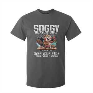 Funny Beaver Grilling T Shirt For Kid Soggy Beaver BBQ It's Not All Over Your Face TS11 Dark Heather Print Your Wear