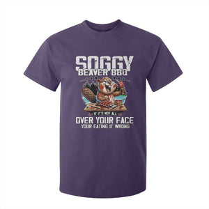 Funny Beaver Grilling T Shirt For Kid Soggy Beaver BBQ It's Not All Over Your Face TS11 Purple Print Your Wear