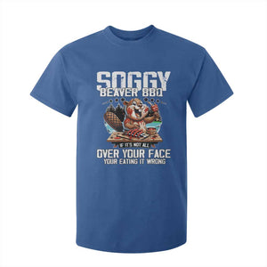 Funny Beaver Grilling T Shirt For Kid Soggy Beaver BBQ It's Not All Over Your Face TS11 Royal Blue Print Your Wear