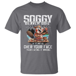 Funny Beaver Grilling T Shirt Soggy Beaver BBQ It's Not All Over Your Face TS11 Charcoal Print Your Wear