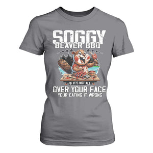 Funny Beaver Grilling T Shirt For Women Soggy Beaver BBQ It's Not All Over Your Face TS11 Charcoal Print Your Wear