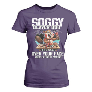 Funny Beaver Grilling T Shirt For Women Soggy Beaver BBQ It's Not All Over Your Face TS11 Purple Print Your Wear