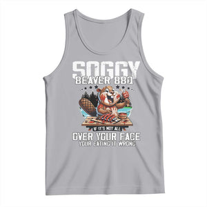 Funny Beaver Grilling Tank Top Soggy Beaver BBQ It's Not All Over Your Face TS11 Athletic Heather Print Your Wear