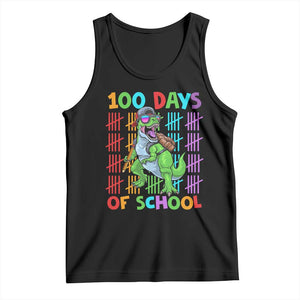 Funny 100 Days Of School T-Rex Dinosaur Tank Top TS11 Black Print Your Wear