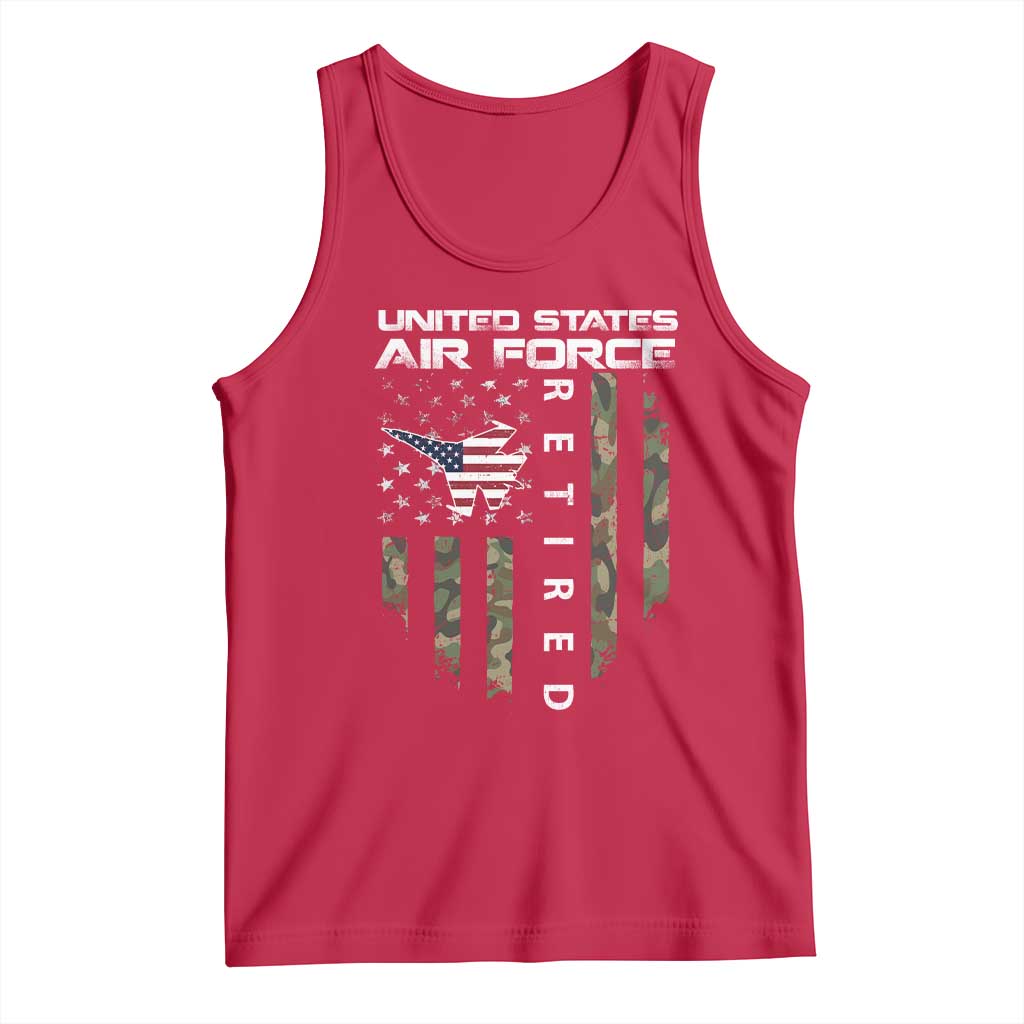 Funny United States Air Force Retired Tank Top Camo American Flag Fighter TS11 Red Print Your Wear