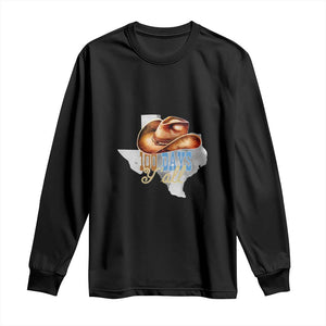 Funny 100th Day Of School Cowboy Long Sleeve Shirt 100 Days Y'all TX map TS11 Black Print Your Wear