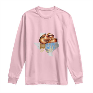 Funny 100th Day Of School Cowboy Long Sleeve Shirt 100 Days Y'all TX map TS11 Light Pink Print Your Wear