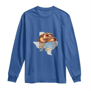 Funny 100th Day Of School Cowboy Long Sleeve Shirt 100 Days Y'all TX map TS11 Royal Blue Print Your Wear