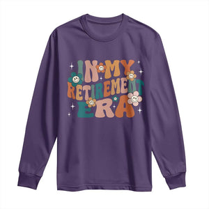 Funny In My Retirement Era Long Sleeve Shirt Retired 2025 Retro Flower TS11 Purple Print Your Wear