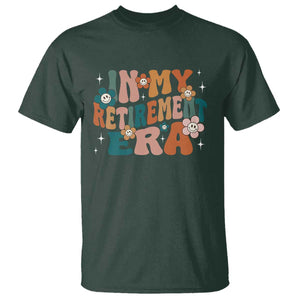 Funny In My Retirement Era T Shirt Retired 2025 Retro Flower TS11 Dark Forest Green Print Your Wear