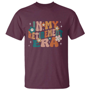 Funny In My Retirement Era T Shirt Retired 2025 Retro Flower TS11 Maroon Print Your Wear