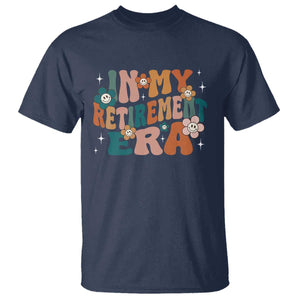 Funny In My Retirement Era T Shirt Retired 2025 Retro Flower TS11 Navy Print Your Wear