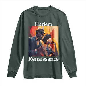 Harlem Renaissance Long Sleeve Shirt Jazz Music 1920s Black History Month TS11 Dark Forest Green Print Your Wear