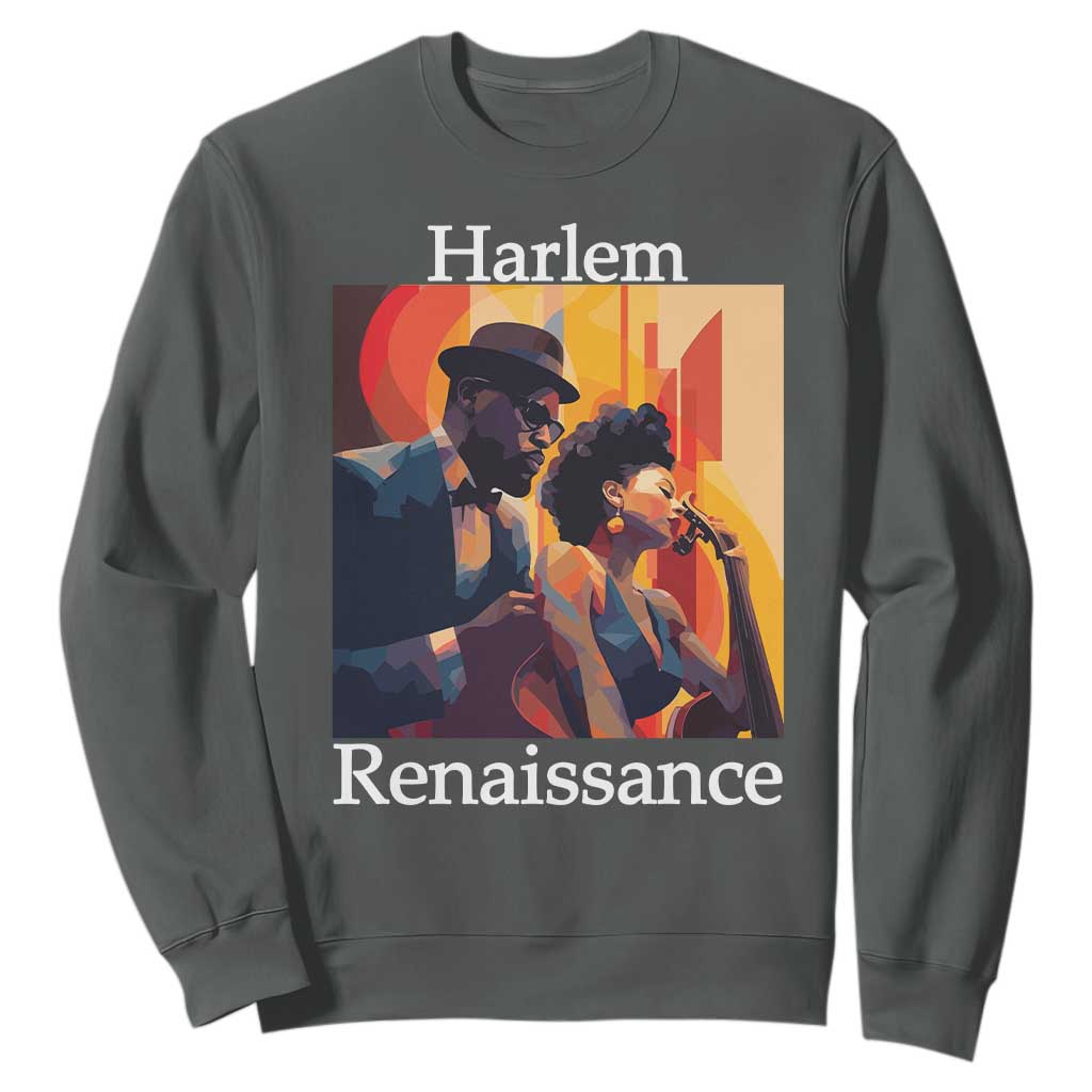 Harlem Renaissance Sweatshirt Jazz Music 1920s Black History Month TS11 Dark Heather Print Your Wear