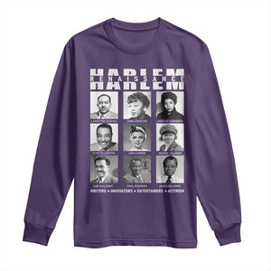 Harlem Renaissance Long Sleeve Shirt Black Writers Innovators Entertainers Activism Black History Month TS11 Purple Print Your Wear