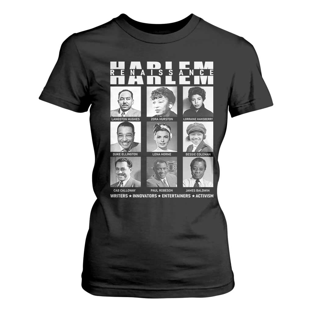 Harlem Renaissance T Shirt For Women Black Writers Innovators Entertainers Activism Black History Month TS11 Black Print Your Wear