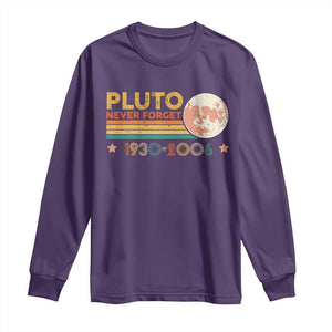 Funny Never Forget Pluto 1930 2006 Long Sleeve Shirt Retro Stripes TS11 Purple Print Your Wear