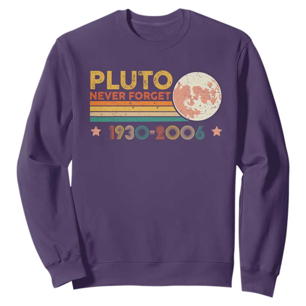 Funny Never Forget Pluto 1930 2006 Sweatshirt Retro Stripes TS11 Purple Print Your Wear