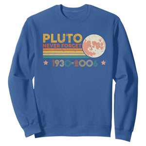 Funny Never Forget Pluto 1930 2006 Sweatshirt Retro Stripes TS11 Royal Blue Print Your Wear