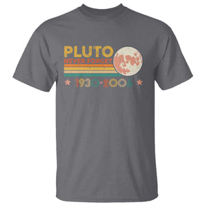 Funny Never Forget Pluto 1930 2006 T Shirt Retro Stripes TS11 Charcoal Print Your Wear