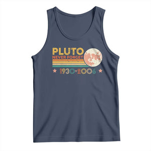 Funny Never Forget Pluto 1930 2006 Tank Top Retro Stripes TS11 Navy Print Your Wear