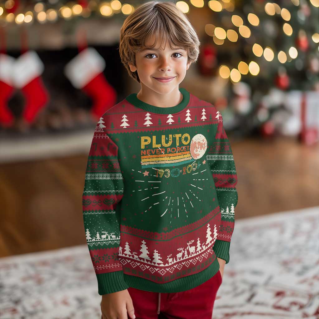 Funny Never Forget Pluto 1930 2006 Knit Sweatshirt Retro Stripes TS11 Christmas Print Your Wear