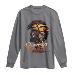 Black History Month Long Sleeve Shirt Remember Your Roots African Safari TS11 Charcoal Print Your Wear