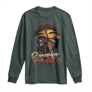 Black History Month Long Sleeve Shirt Remember Your Roots African Safari TS11 Dark Forest Green Print Your Wear