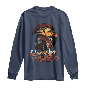 Black History Month Long Sleeve Shirt Remember Your Roots African Safari TS11 Navy Print Your Wear