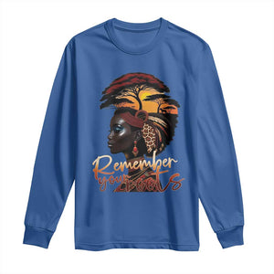 Black History Month Long Sleeve Shirt Remember Your Roots African Safari TS11 Royal Blue Print Your Wear