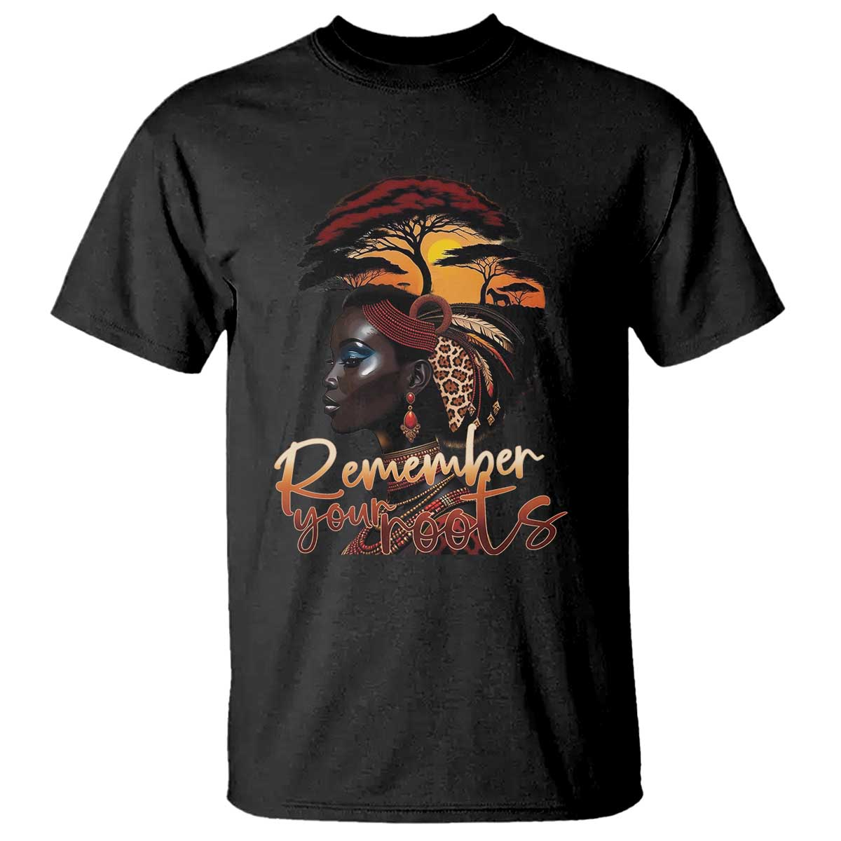 Black History Month T Shirt Remember Your Roots African Safari TS11 Black Print Your Wear