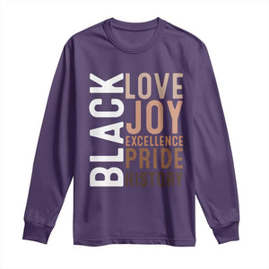 Black Love Joy Excellence Pride History Long Sleeve Shirt Proud African American TS11 Purple Print Your Wear