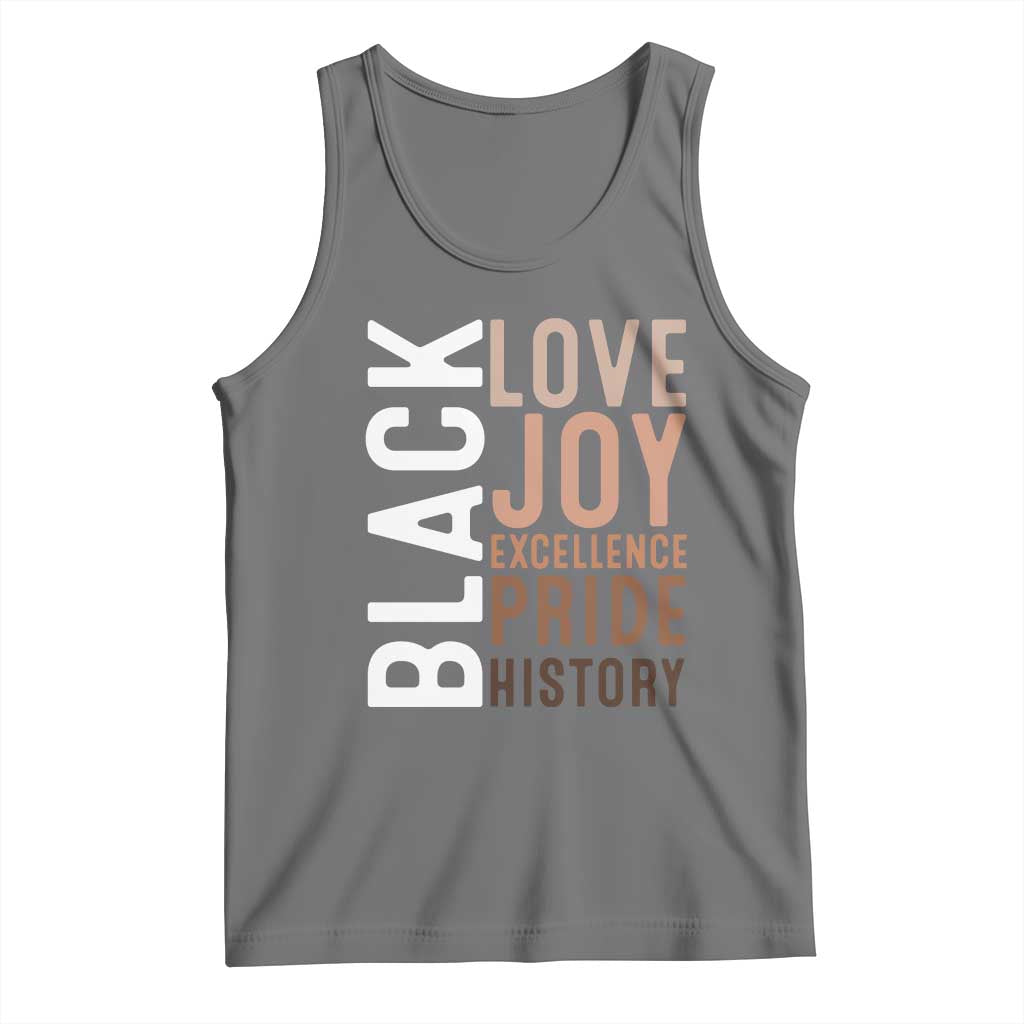 Black Love Joy Excellence Pride History Tank Top Proud African American TS11 Black Heather Print Your Wear