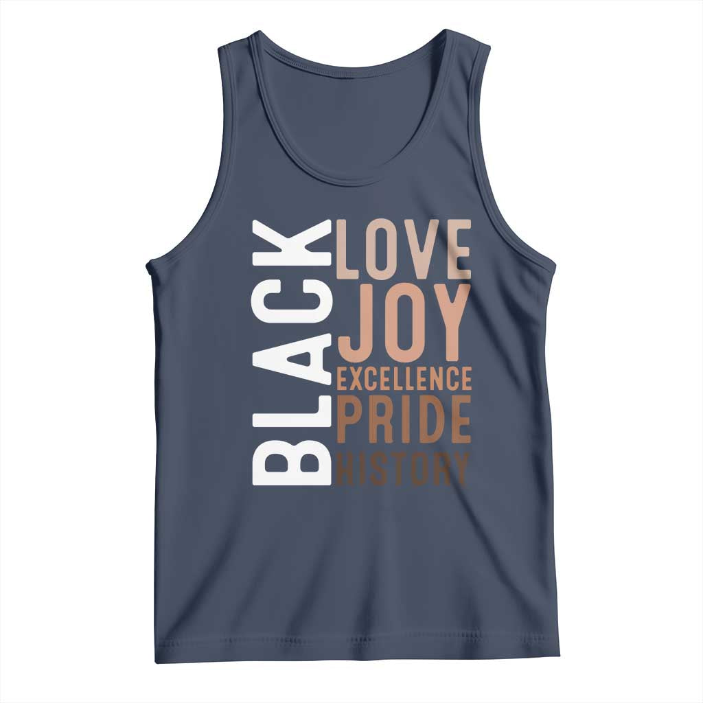Black Love Joy Excellence Pride History Tank Top Proud African American TS11 Navy Print Your Wear
