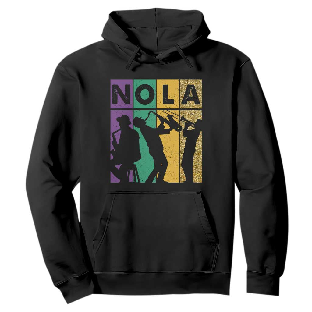 Mardi Gras NOLA New Orleans Carnival Jazz Music Glitter Print Hoodie TS11 Black Print Your Wear