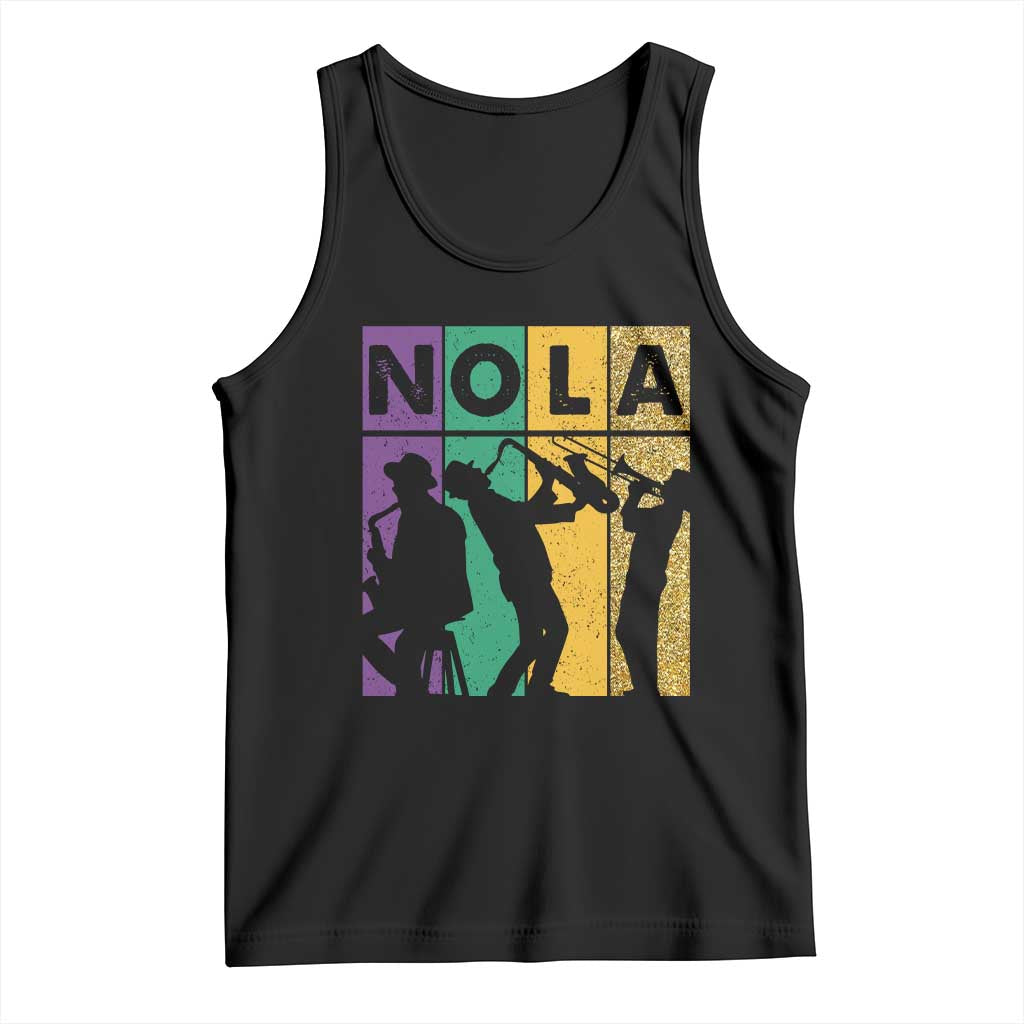 Mardi Gras NOLA New Orleans Carnival Jazz Music Glitter Print Tank Top TS11 Black Print Your Wear