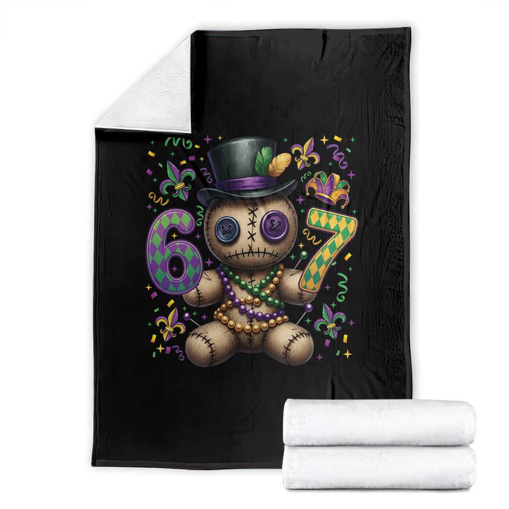 Funny Mardi Gras 67 Voodoo Doll Throw Blanket Fat Tuesday Six Seven Meme TS11 Black Print Your Wear
