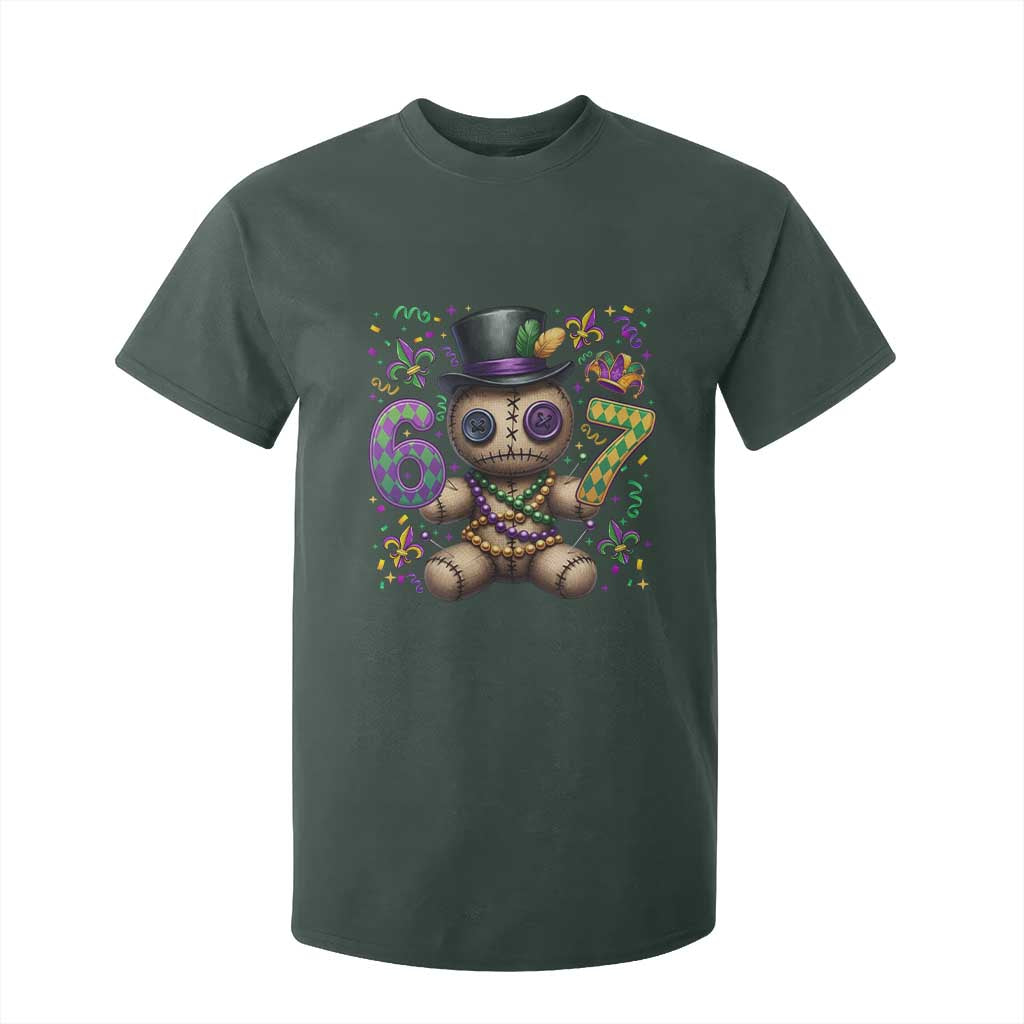 Funny Mardi Gras 67 Voodoo Doll T Shirt For Kid Fat Tuesday Six Seven Meme TS11 Dark Forest Green Print Your Wear