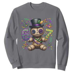 Funny Mardi Gras 67 Voodoo Doll Sweatshirt Fat Tuesday Six Seven Meme TS11 Charcoal Print Your Wear