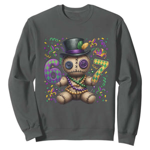 Funny Mardi Gras 67 Voodoo Doll Sweatshirt Fat Tuesday Six Seven Meme TS11 Dark Heather Print Your Wear