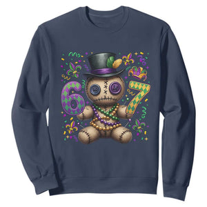 Funny Mardi Gras 67 Voodoo Doll Sweatshirt Fat Tuesday Six Seven Meme TS11 Navy Print Your Wear