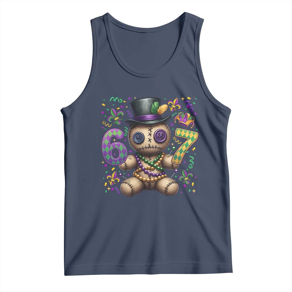 Funny Mardi Gras 67 Voodoo Doll Tank Top Fat Tuesday Six Seven Meme TS11 Navy Print Your Wear