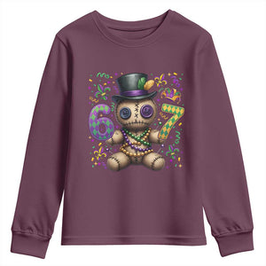 Funny Mardi Gras 67 Voodoo Doll Youth Sweatshirt Fat Tuesday Six Seven Meme TS11 Maroon Print Your Wear