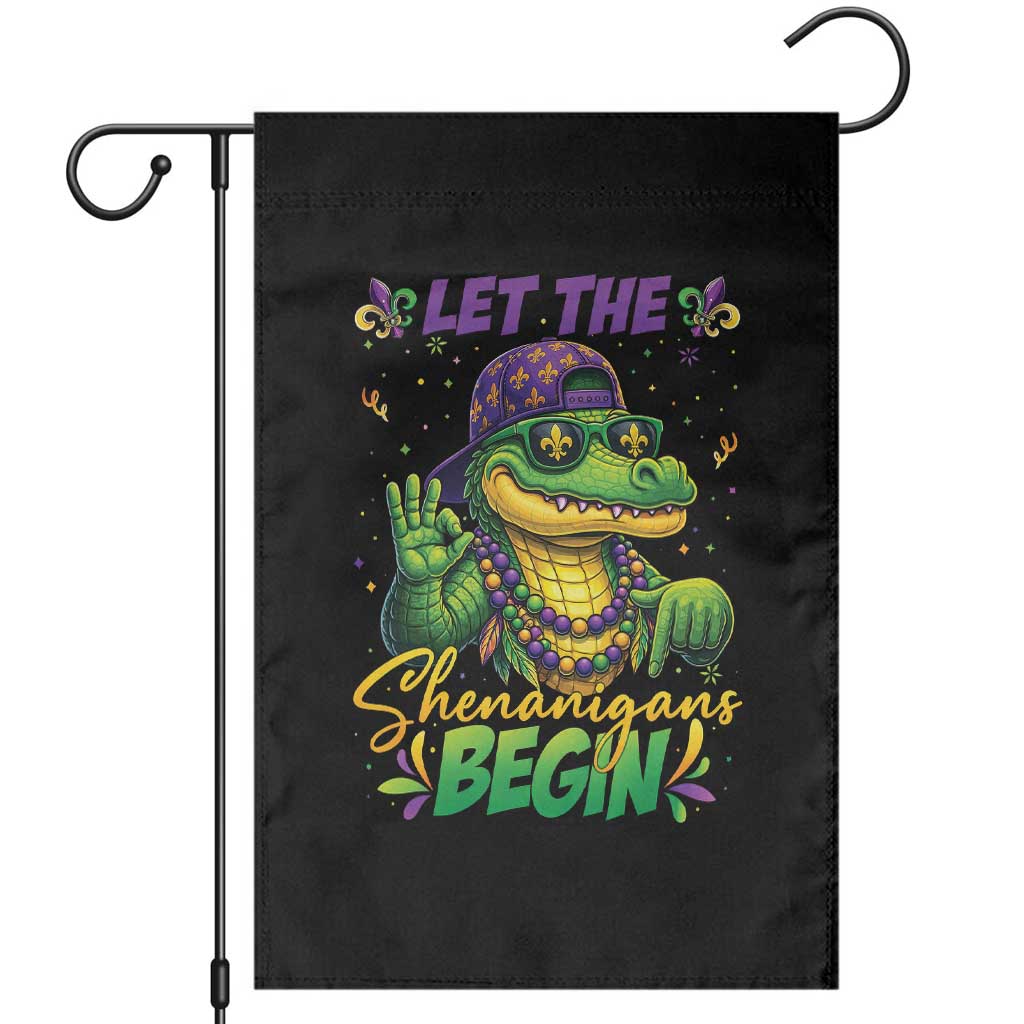 Let The Shenanigans Begin Mardi Gras 67 Meme Garden Flag Funny Alligator Mardigator Six Seven TS11 Black Print Your Wear