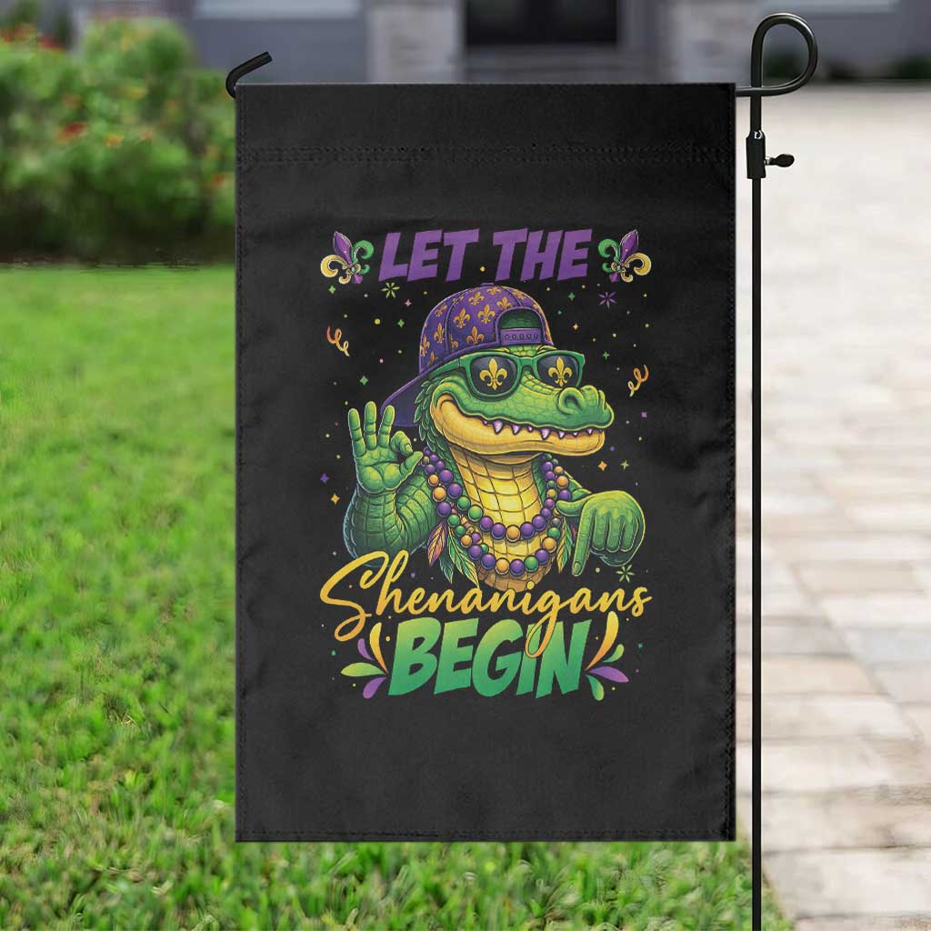 Let The Shenanigans Begin Mardi Gras 67 Meme Garden Flag Funny Alligator Mardigator Six Seven TS11 Print Your Wear