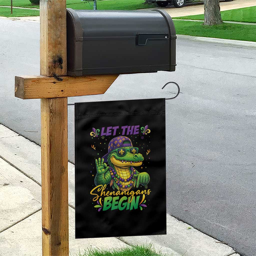 Let The Shenanigans Begin Mardi Gras 67 Meme Garden Flag Funny Alligator Mardigator Six Seven TS11 Print Your Wear