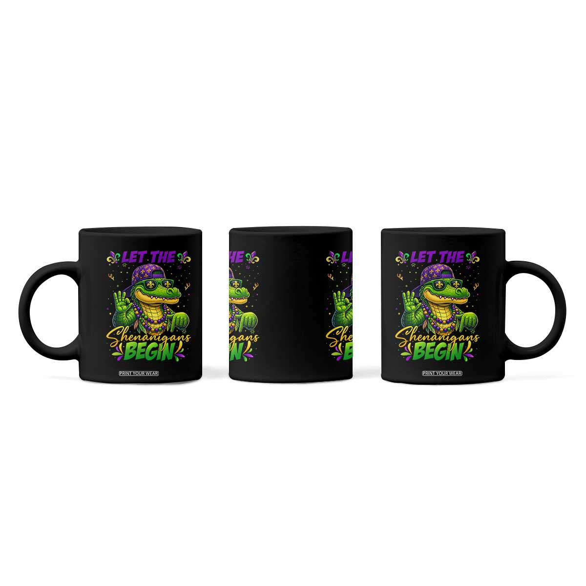 Let The Shenanigans Begin Mardi Gras 67 Meme Coffee Mug Funny Alligator Mardigator Six Seven TS11 Print Your Wear