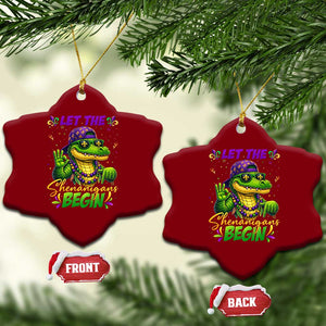Let The Shenanigans Begin Mardi Gras 67 Meme Ceramic Ornament Funny Alligator Mardigator Six Seven TS11 Print Your Wear